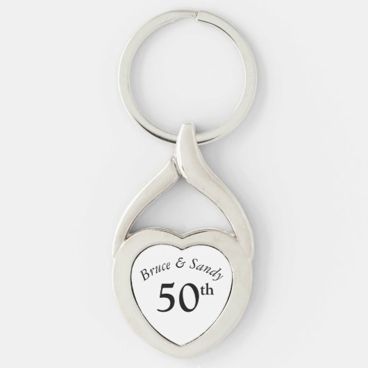 カスタム周年記念スタイリッシュとシックなブラックフォント キーホルダー (正面)