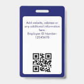 カスタム員 | 写真、役職、QR、名前 バッジ (裏面)