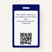 カスタム員 | 写真、役職、QR、名前 バッジ (裏面)