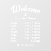 カスタム営業時間 ウィンドウサイン (シート)