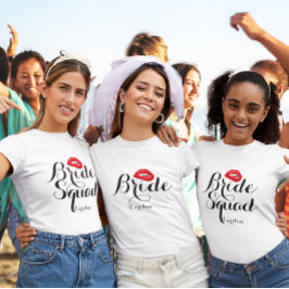 カスタム噛み唇の花嫁の分隊バチェロレッテ Tシャツ