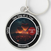 カスタム回復マイルストーンの贈り物 – ハート キーホルダー (正面)