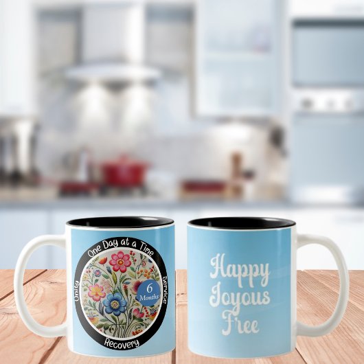 カスタム回復マイルストーンの贈り物 – フローラ ツートーンマグカップ