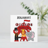 カスタム回赤と白路誕生日招待状 招待状 (スタンド正面)