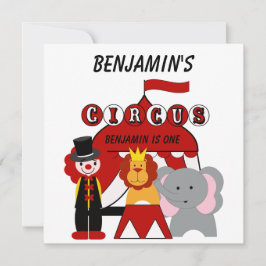 カスタム回赤と白路誕生日招待状 招待状