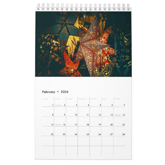 カスタム団体や組織写真連絡名会社 カレンダー (2月 2026)