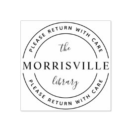 カスタム図書名Wooden Please Return With 気に ラバースタンプ