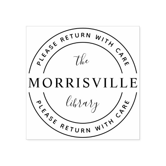 カスタム図書名Wooden Please Return With 気に ラバースタンプ (インプリント)