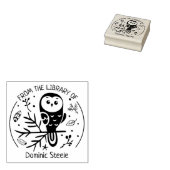 カスタム図書室からのかわいいフクロウ本 ラバースタンプ (押印)