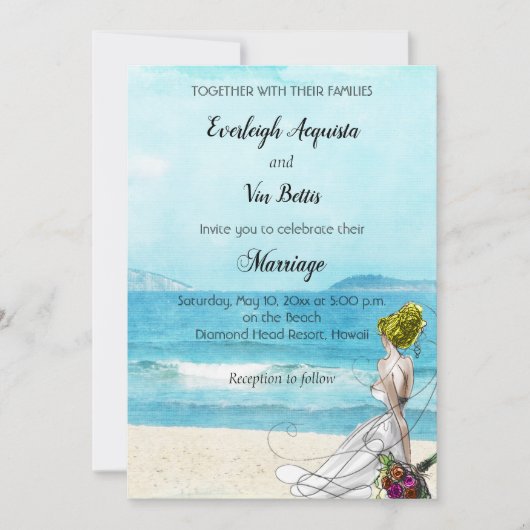 カスタム図解入りの、写真付きの先結婚式招待状 招待状 (正面)