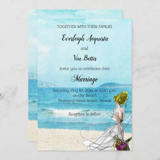 カスタム図解入りの、写真付きの先結婚式招待状 招待状 (正面/裏面)