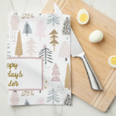 カスタム図解入りの、写真付きの冬木キッチンタオル キッチンタオル (四つ折り)