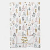 カスタム図解入りの、写真付きの冬木キッチンタオル キッチンタオル (縦)