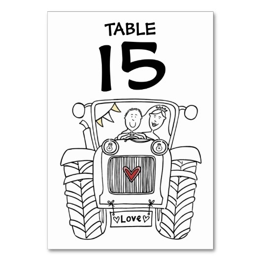 カスタム国ウェディングトラクタテーブル番号 テーブルナンバー (正面)