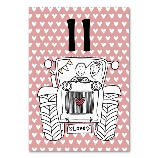 カスタム国ウェディングトラクタテーブル番号 テーブルナンバー (正面)