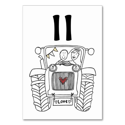 カスタム国ウェディングトラクタテーブル番号 テーブルナンバー (正面)