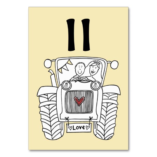 カスタム国ウェディングトラクタテーブル番号 テーブルナンバー (正面)