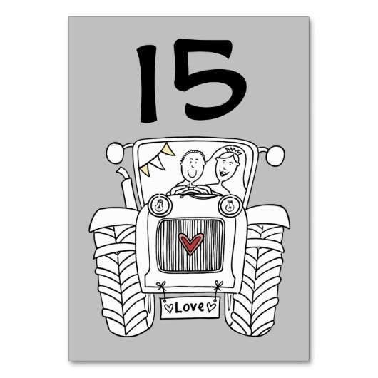 カスタム国ウェディングトラクタテーブル番号 テーブルナンバー (正面)