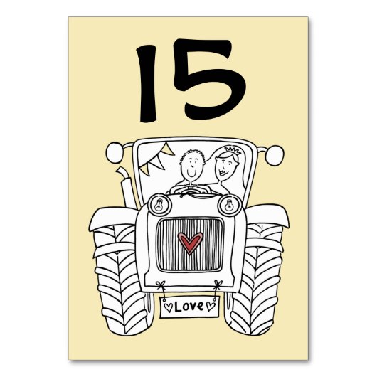 カスタム国ウェディングトラクタテーブル番号 テーブルナンバー (正面)