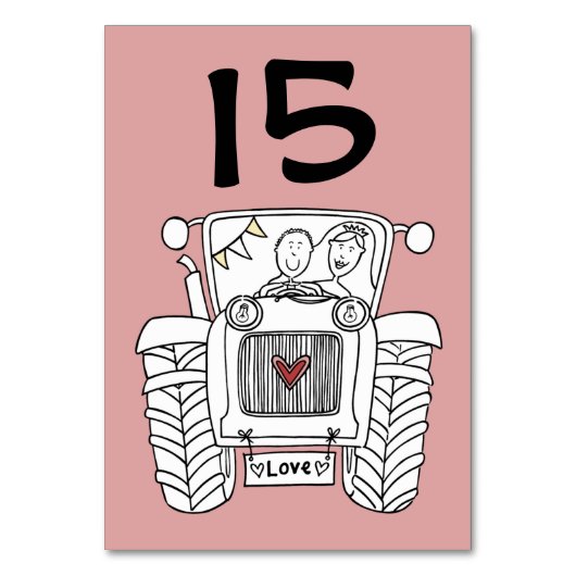 カスタム国ウェディングトラクタテーブル番号 テーブルナンバー (正面)