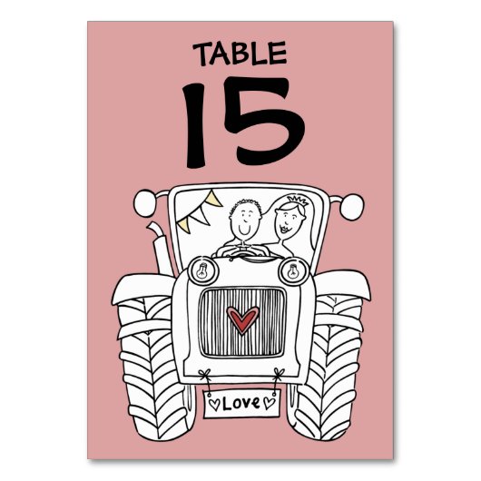 カスタム国ウェディングトラクタテーブル番号 テーブルナンバー (正面)