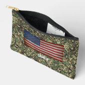 カスタム国旗の緑のパーソナライズされた名前 アクセサリーポーチ (見開き)