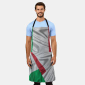 カスタム国旗イタリアンコラージュ大エプロン エプロン (着用した状態)