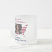 カスタム国旗、地図、帰化した米国市民レッドブルー コーヒーマグカップ (正面左)