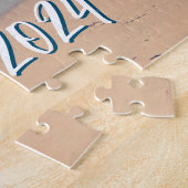 カスタム土産写真海ブルー風光明媚ビーチ ジグソーパズル (側面)