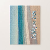 カスタム土産写真海ブルー風光明媚ビーチ ジグソーパズル (縦)