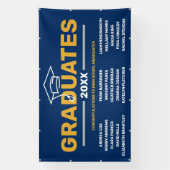 カスタム地区の卒業旗 横断幕 (縦)