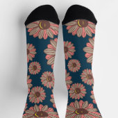 カスタム地球に優しプレミアムクルー靴下フラワーパワー ソックス (上部)