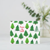 カスタム地球の平和 | クリスマスツリーパターン ポストカード (スタンド正面)