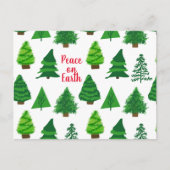 カスタム地球の平和 | クリスマスツリーパターン ポストカード (正面)