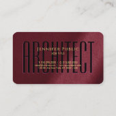 カスタム型付き金ゴールド文字スクリプトLuxury Architect 名刺 (裏面)