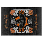 カスタム基本ウィッチボードスカルハロウィンルック カッティングボード (正面)