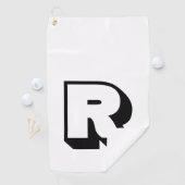 カスタム基本黒一文字 ゴルフタオル (インサイチュ)