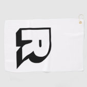 カスタム基本黒一文字 ゴルフタオル (横)