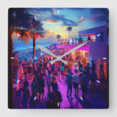 カスタム壁時計の追加あなた自身の写真テンプレート スクエア壁時計 (正面)