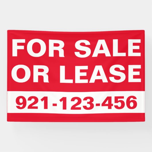 カスタム売却又は賃貸不動産の赤実在白 横断幕 (横)