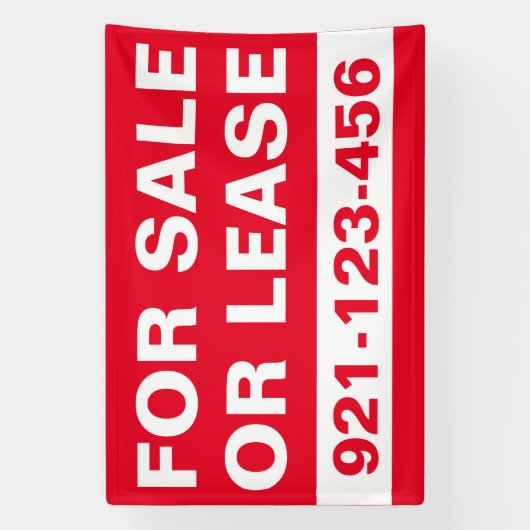 カスタム売却又は賃貸不動産の赤実在白 横断幕 (縦)