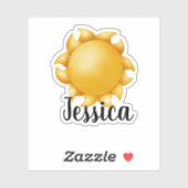 カスタム夏の太陽名 シール (シート)