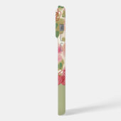 カスタム夏の水彩バラ花アートパターン iPhoneケース (左側面)