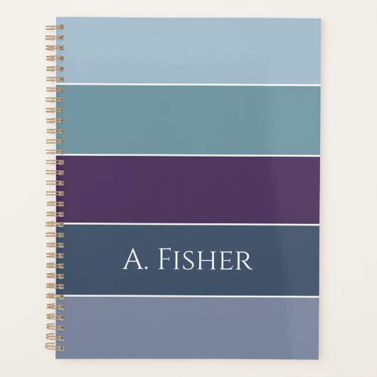 カスタム夏の色のブロックストライプ プランナー手帳 (正面)