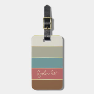 カスタム夏の色のブロックストライプ ラゲッジタグ