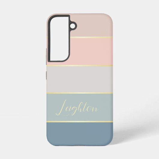 カスタム夏の色のブロックストライプ SAMSUNG GALAXYケース (裏面)