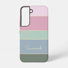 カスタム夏の色のブロックストライプ SAMSUNG GALAXY S22ケース