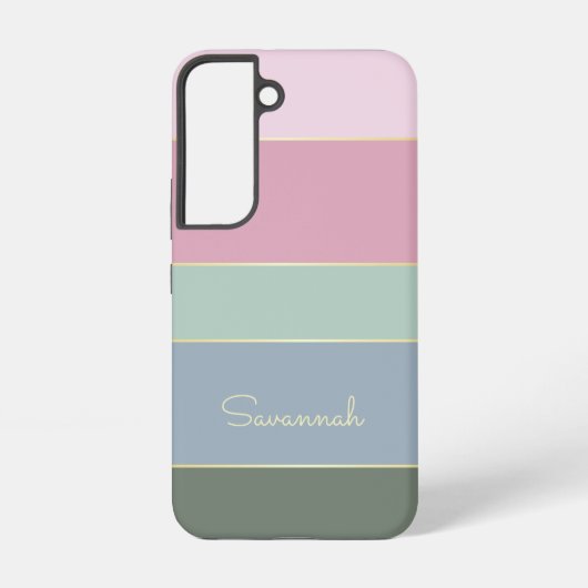 カスタム夏の色のブロックストライプ SAMSUNG GALAXYケース (裏面)