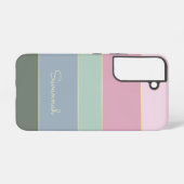 カスタム夏の色のブロックストライプ SAMSUNG GALAXYケース (裏面横)