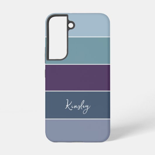 カスタム夏の色のブロックストライプ SAMSUNG GALAXYケース (裏面)